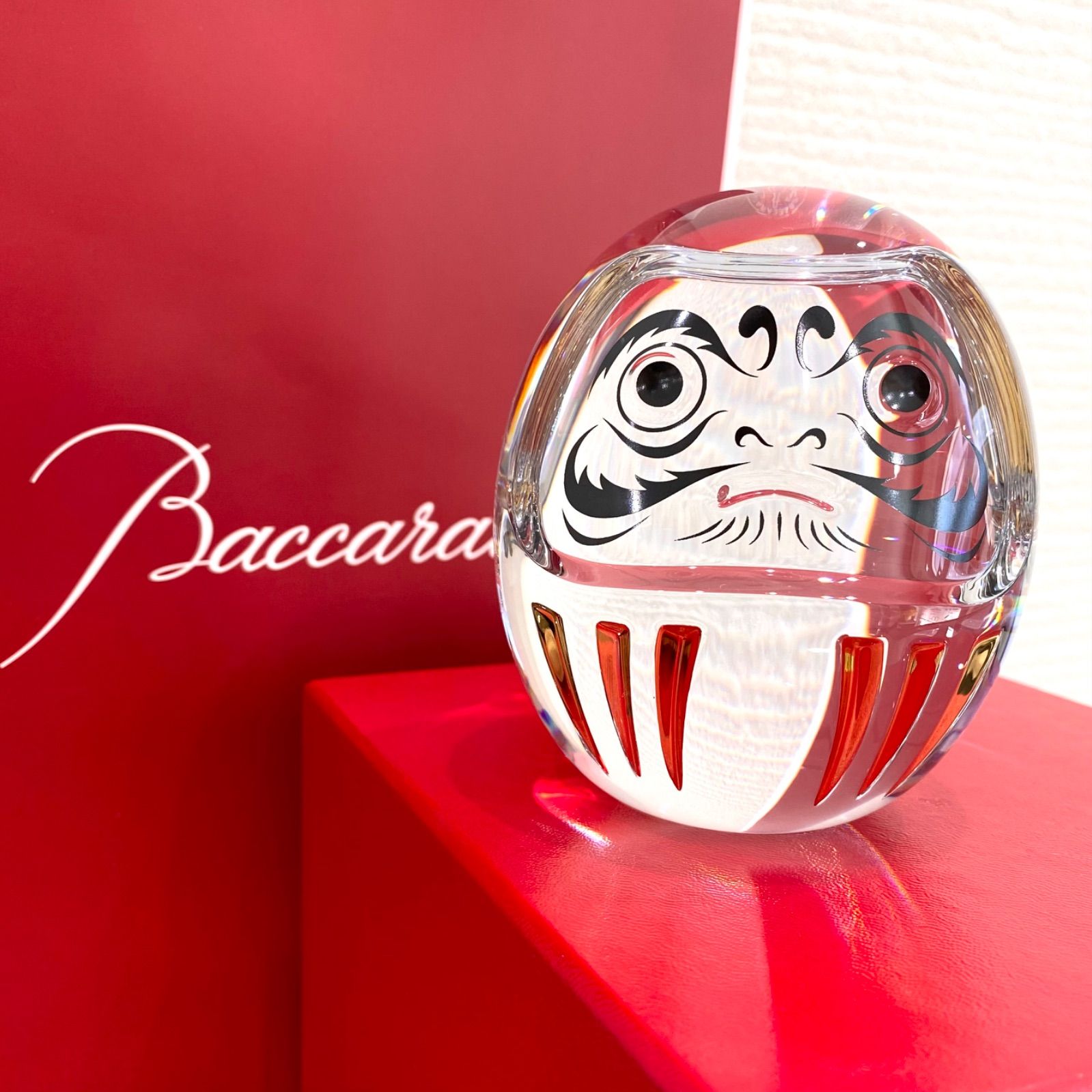 新品未使用】プレゼント用 Baccarat バカラ ダルマ クリスタル置物