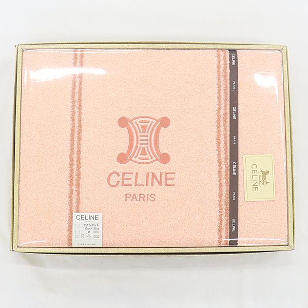 箱付き 未使用品/未開封 セリーヌ ピンク 綿100％ 140×190
