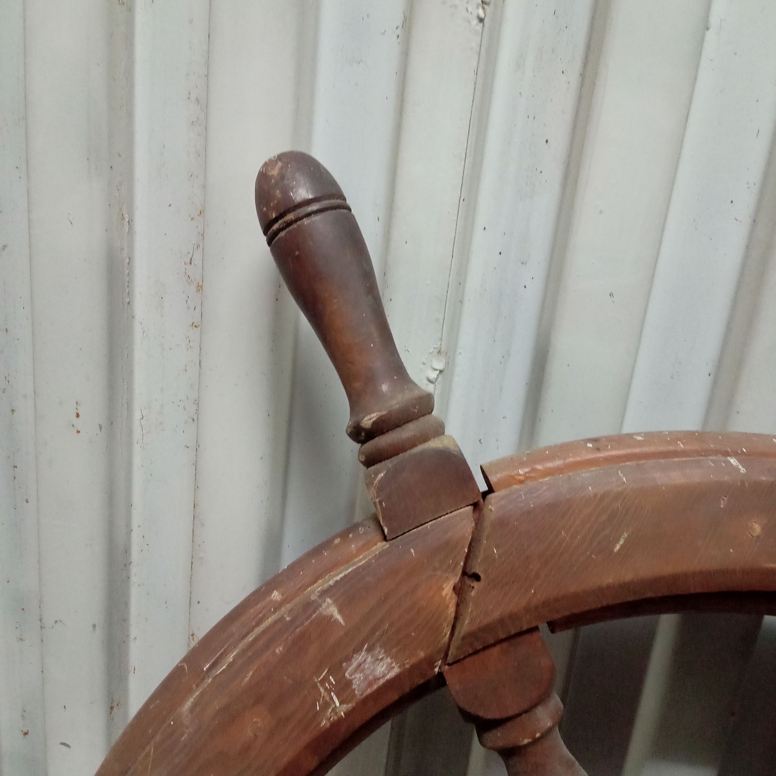 ◯ 船舶 木製 ハンドル 舵取り 車輪 舵 操縦 レトロアンティーク