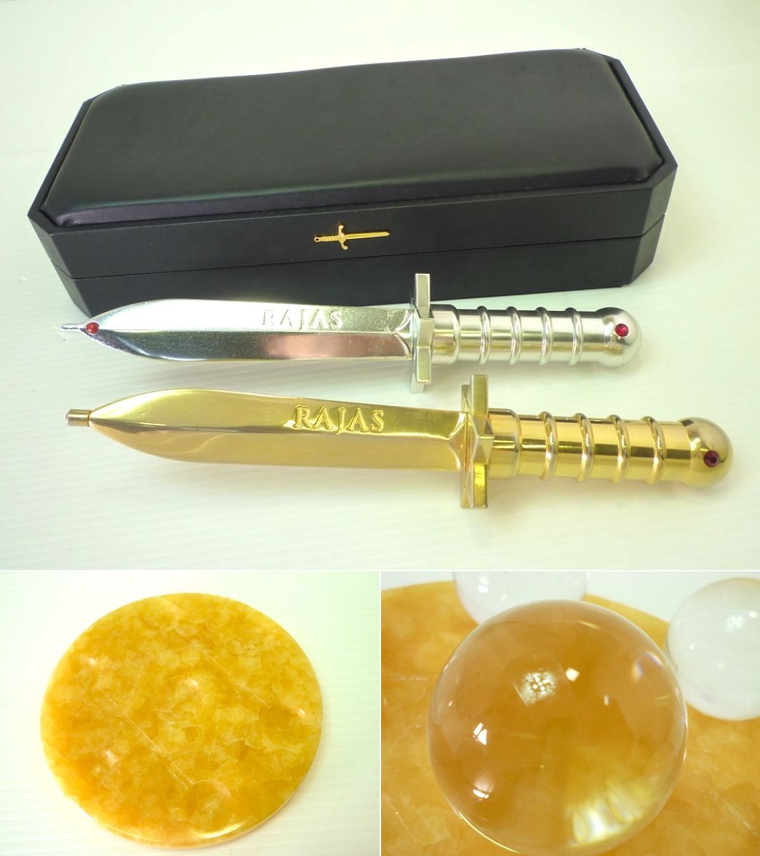 RAJAS ラジャス 剣＆水晶 大理石 専用ケース セット 新リンパ療法