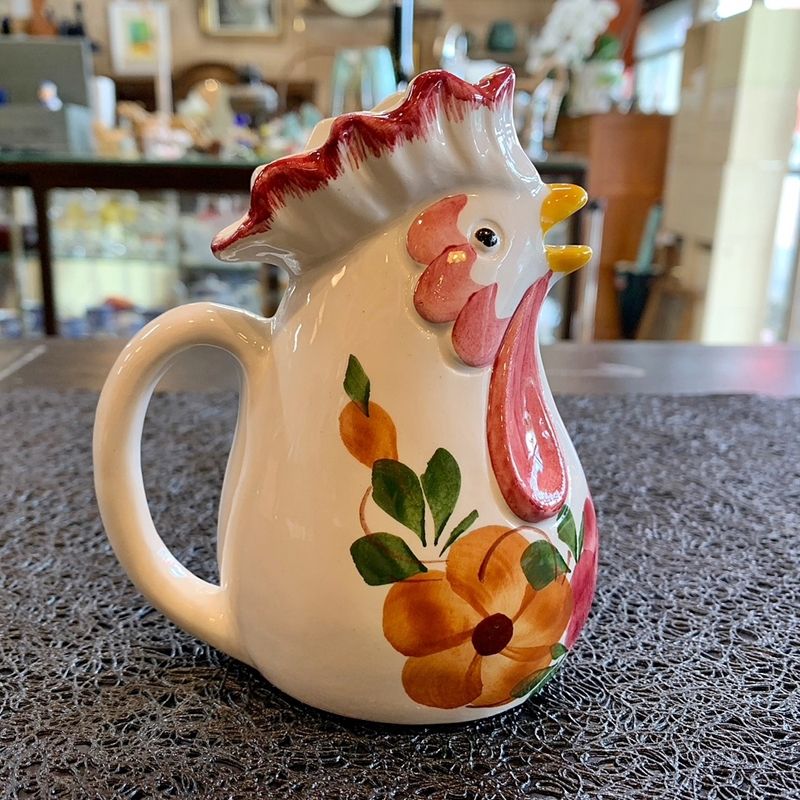 ニワトリ 一輪挿し ポット ピッチャー 鶏 陶器 花瓶 置物 スペイン