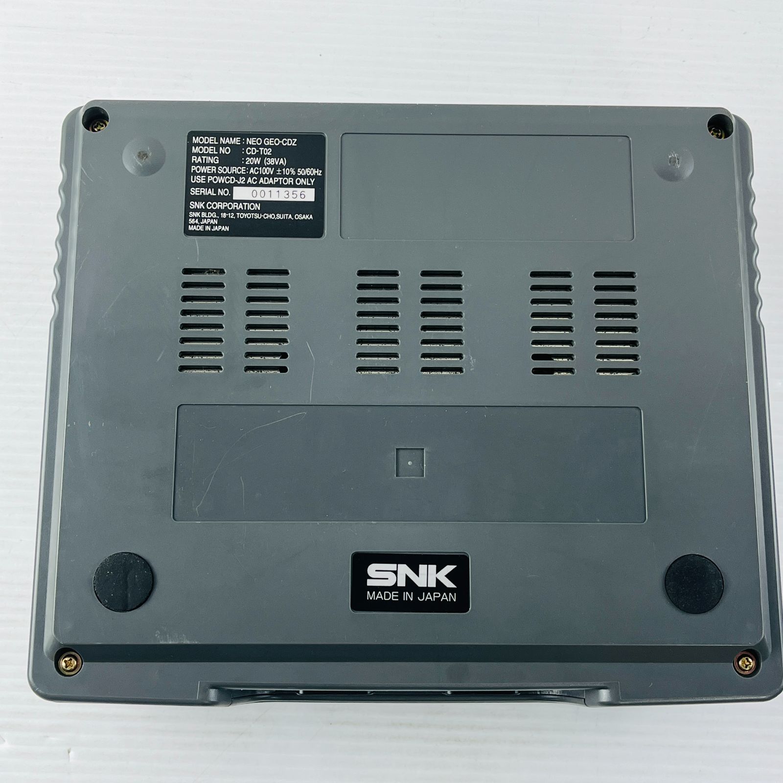 ◇【通電のみ確認済】 SNK NEO-GEO CDZ 本体 ネオジオCDZ CD-T02