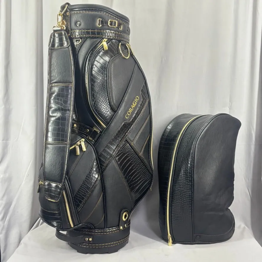 CORAGIO コラッジオ ワニ柄 キャディバッグ ブラック セット CORAGIO