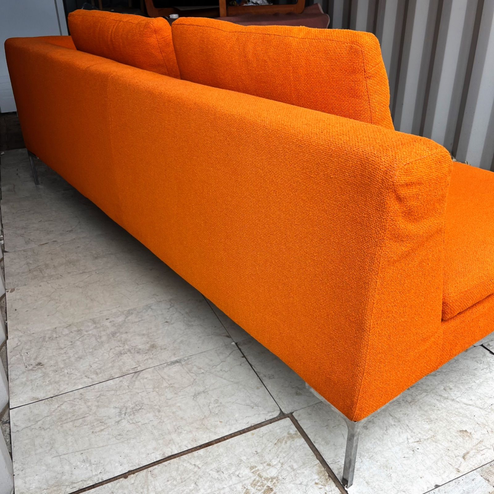 取付無料！b&bイタリア チャールズ オレンジファブリック右アーム