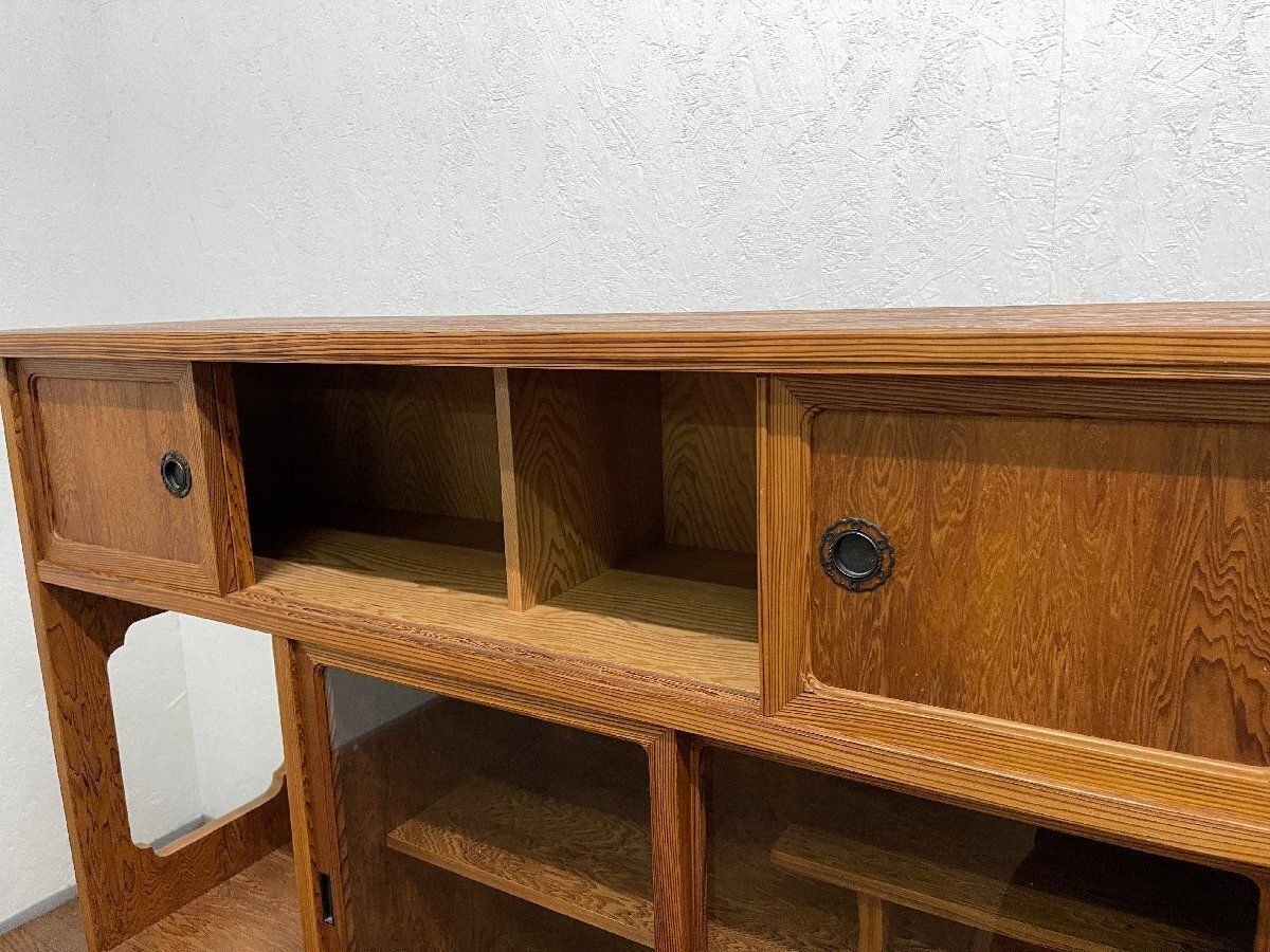 ○屋久杉 茶棚 茶箪笥 飾り棚 収納棚 戸棚 和製アンティーク 昭和