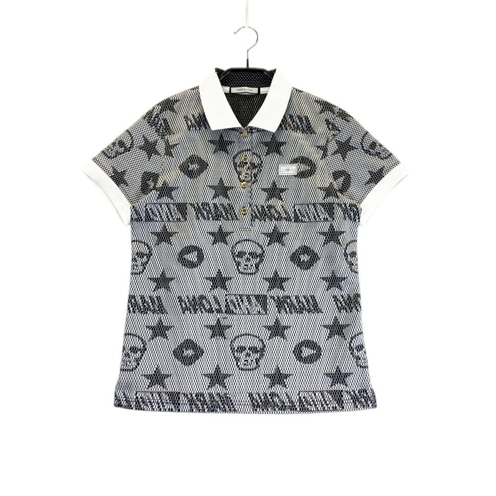 サイズ：38 MARK&LONA マークアンドロナ 半袖ポロシャツ 星 総柄