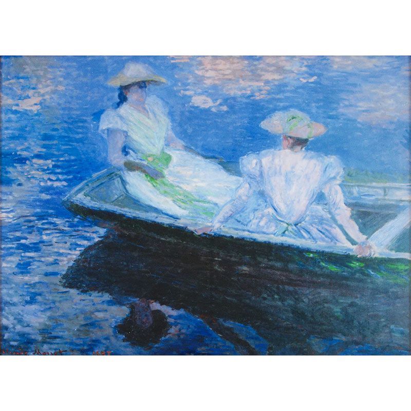 世界の名画】 クロード・モネ 『舟遊び』 F6号 ヨコ 複製画 額入り
