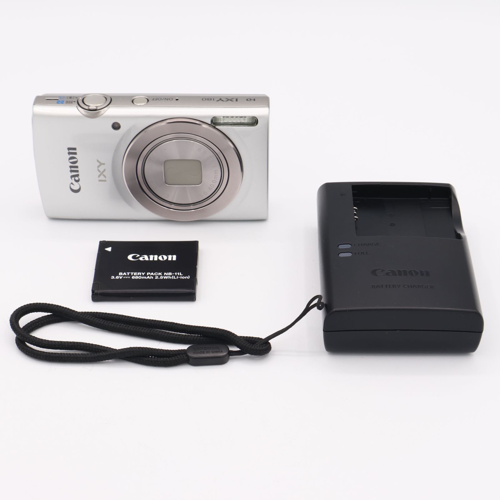 △ Canon コンパクトデジタルカメラ IXY180 シルバー 充電器 箱つき