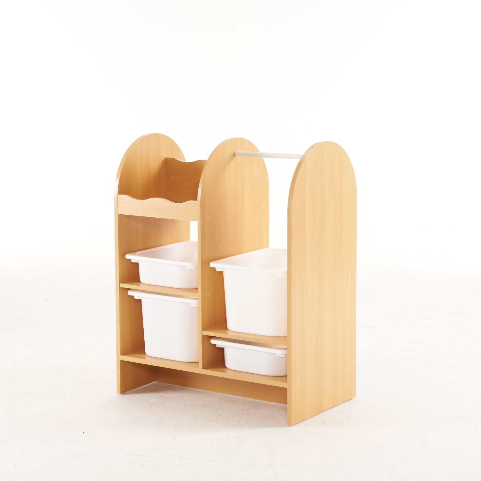 おもちゃ収納ラック ハンガーバー付き 子ども用家具 幅64.6×奥行40×高