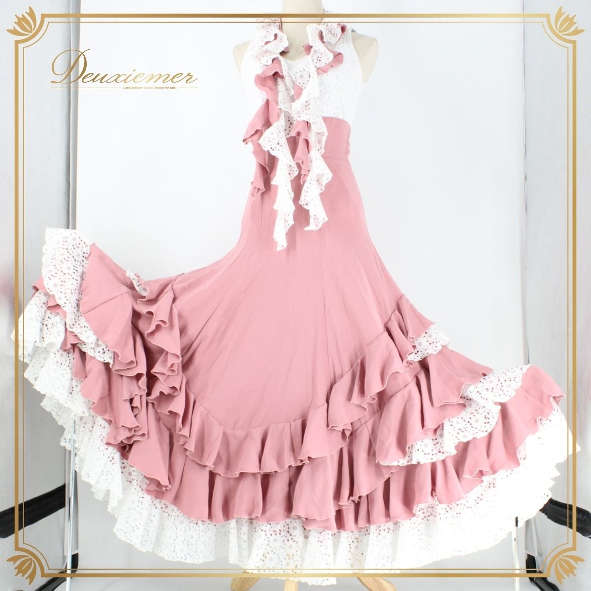 美品 フラメンコ衣装】ピンク 上下セット ツーピース セットアップ