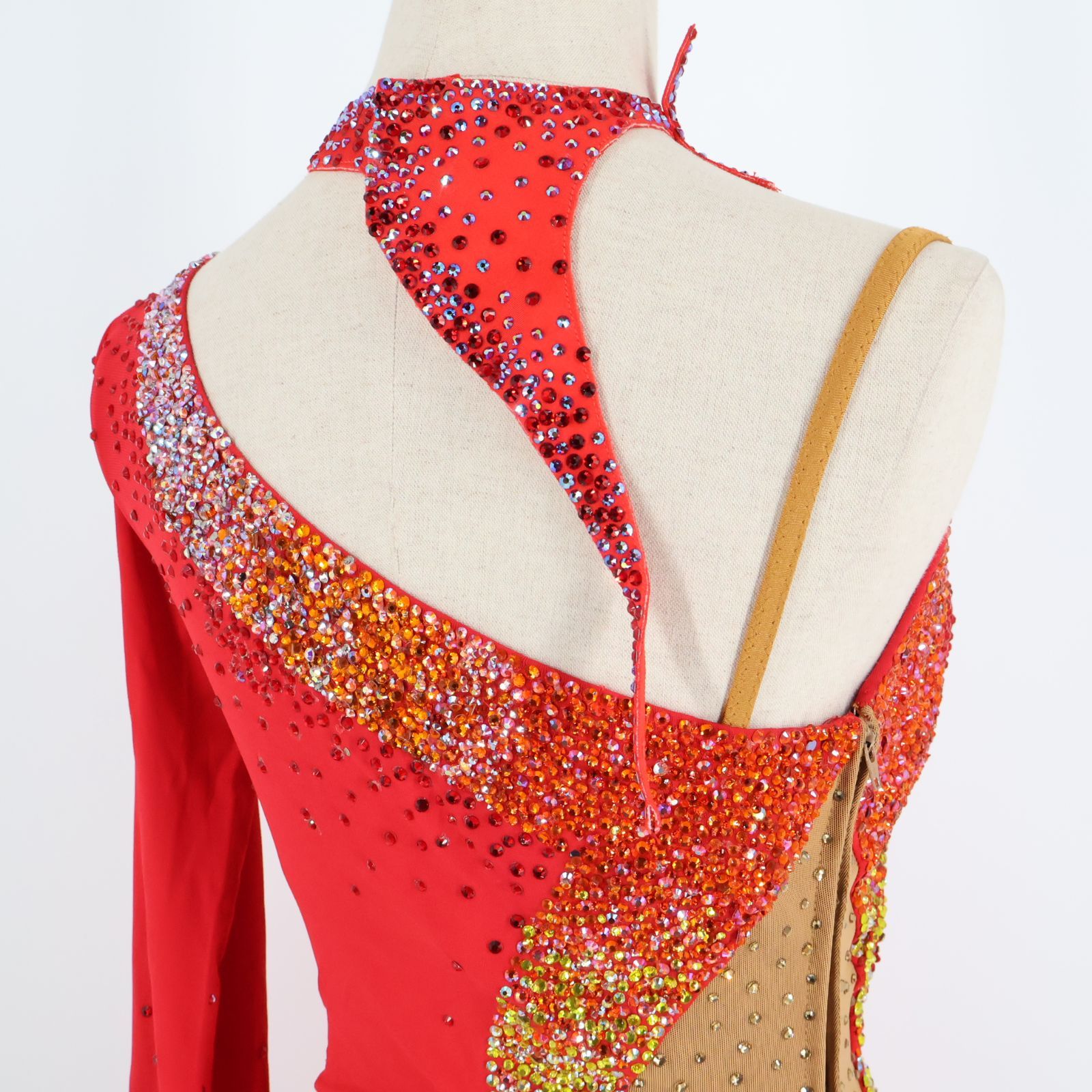 社交ダンス衣装】レッド TAKADANCE タカダンス ラテン ドレス