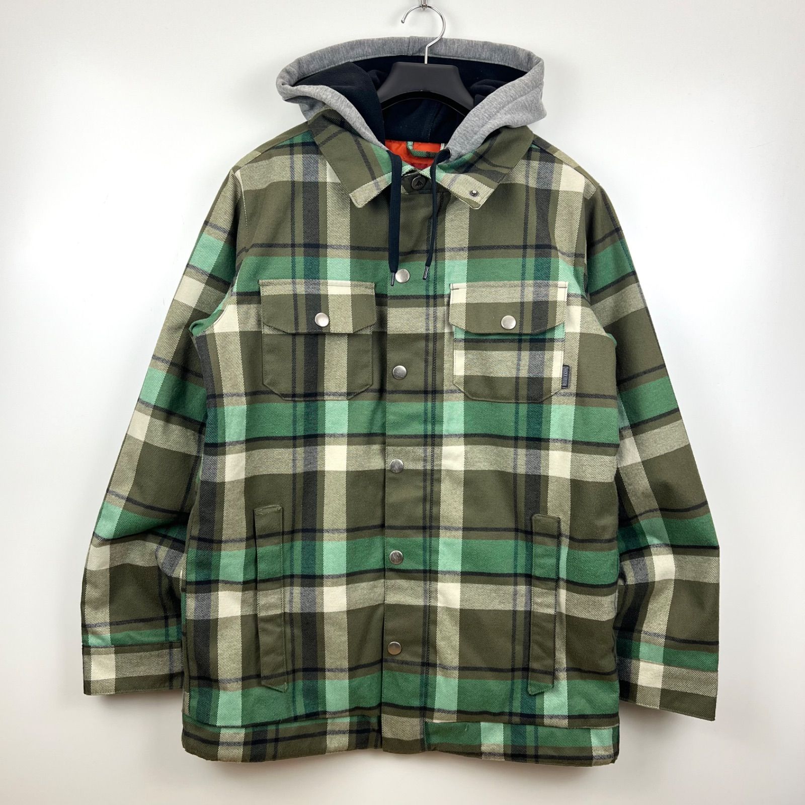BURTON SNOWBOARDS sweat hoodie plaid jacket S バートン