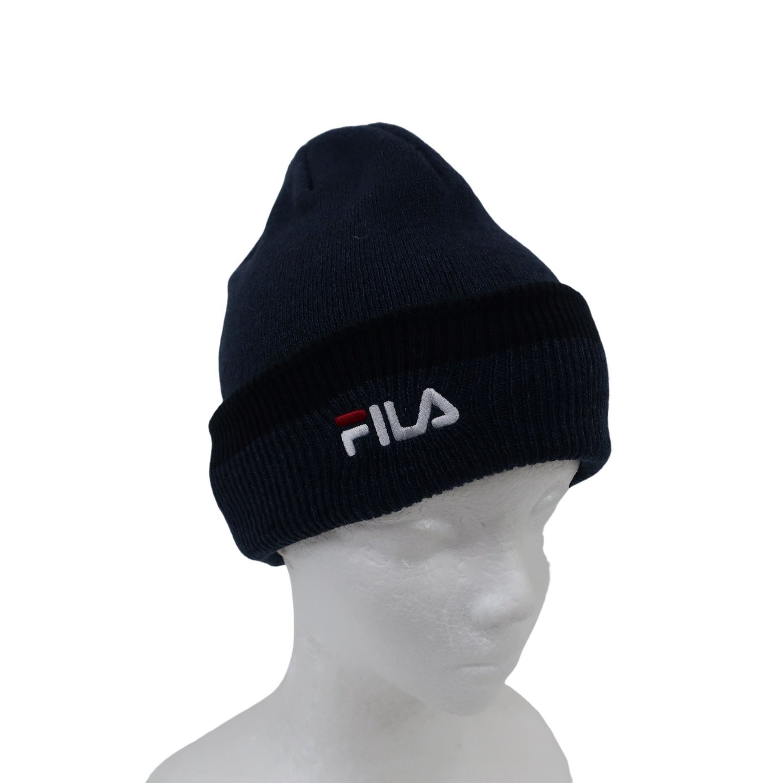 美品】FILA GOLF(フィラゴルフ) ニット帽 ネイビー メンズ