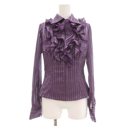 SONIA JOHNES フラメンコ衣装 フリルシャツ 長袖 3 紫 パープル /UO