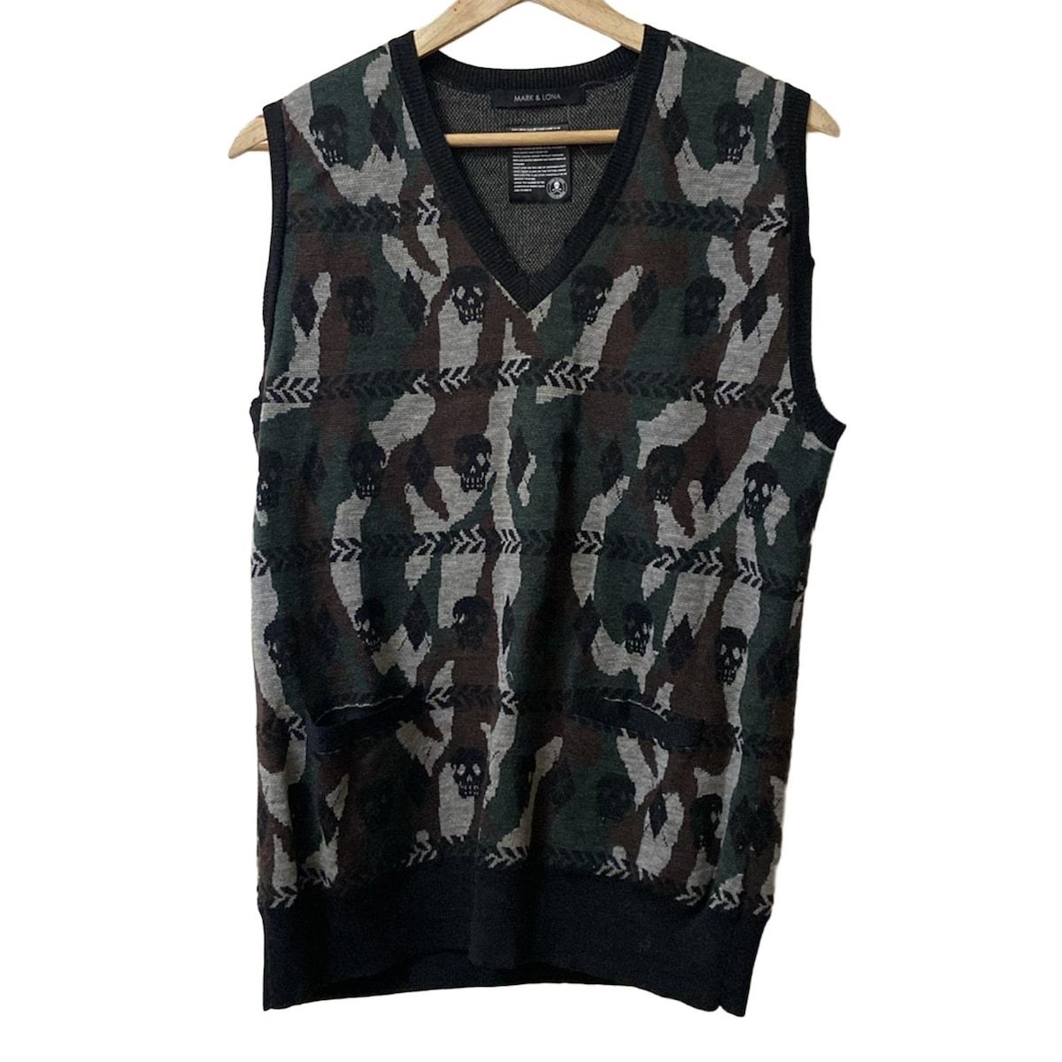 MARK&LONA(マークアンドロナ) ベスト サイズL レディース 黒×ダーク