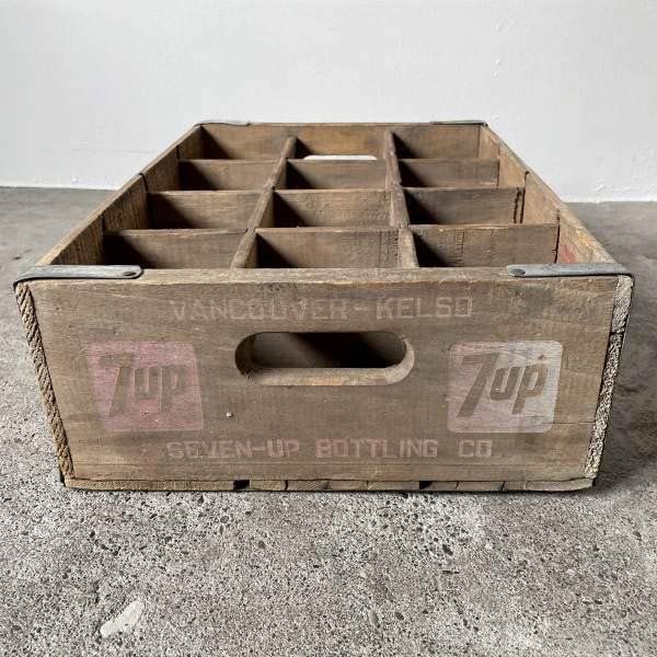 アンティーク USA製 7UP 木製 ウッドボックス 木箱 セブンアップ SEVEN