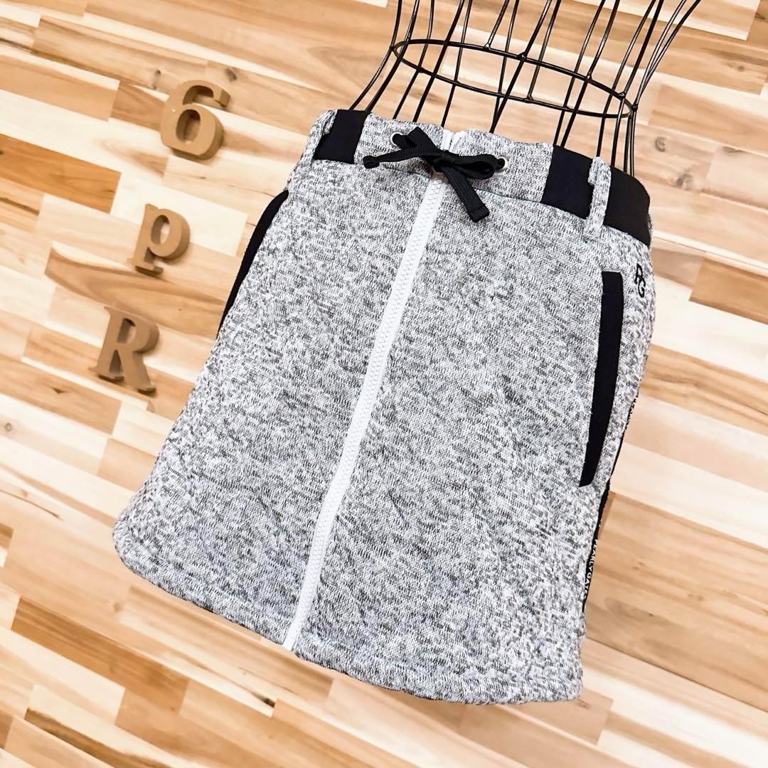 美品【パーリーゲイツ】キルティング ジップ スカート 中綿ニット編み