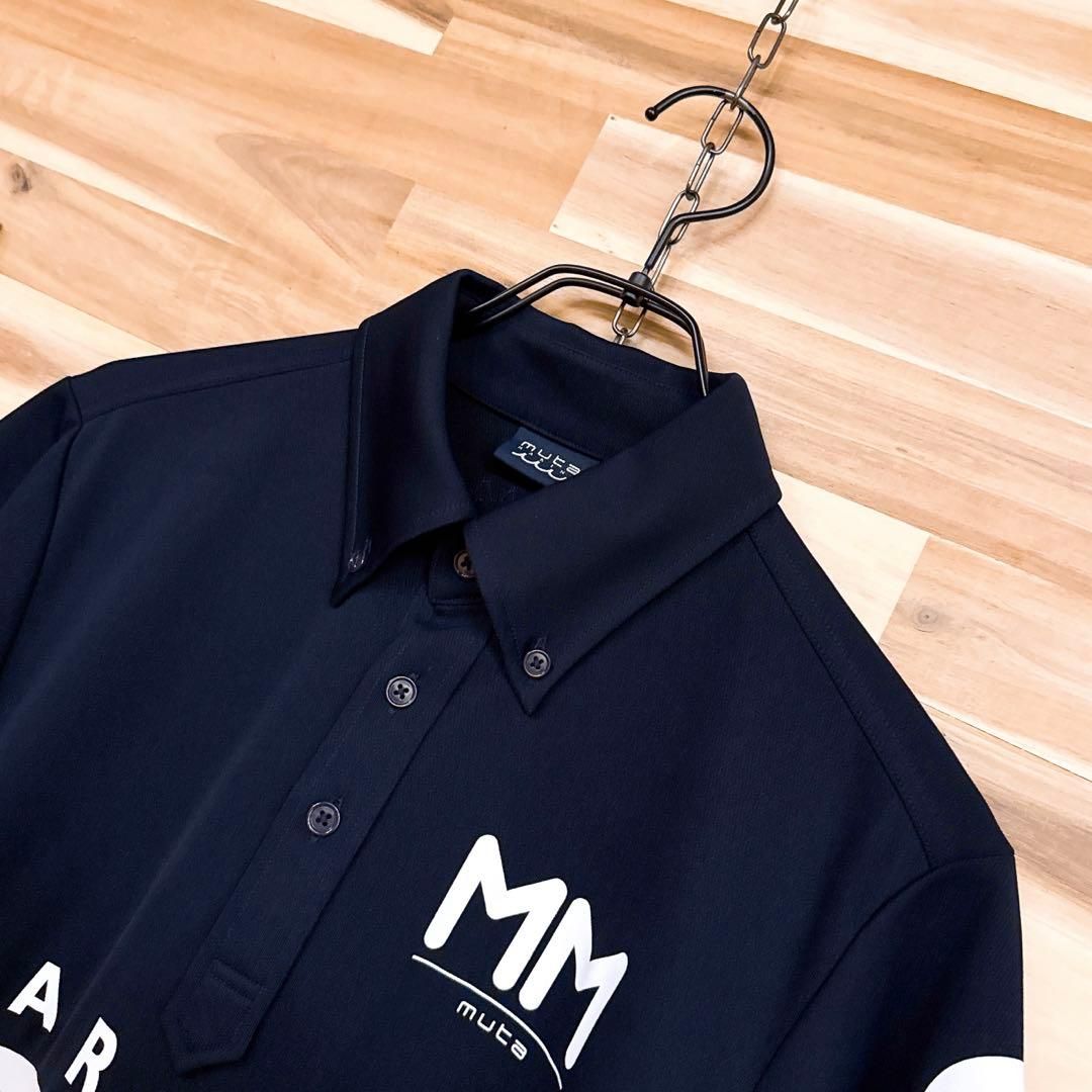 レア/廃番【ムータマリン】バイカラー マルチ ロゴ ポロシャツ ゴルフS