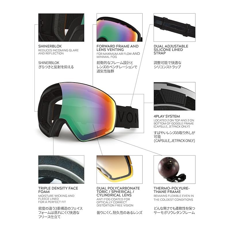 VonZipper] (ボンジッパー) 2024 メンズ MACH VFS ゴーグル WFC 【2024