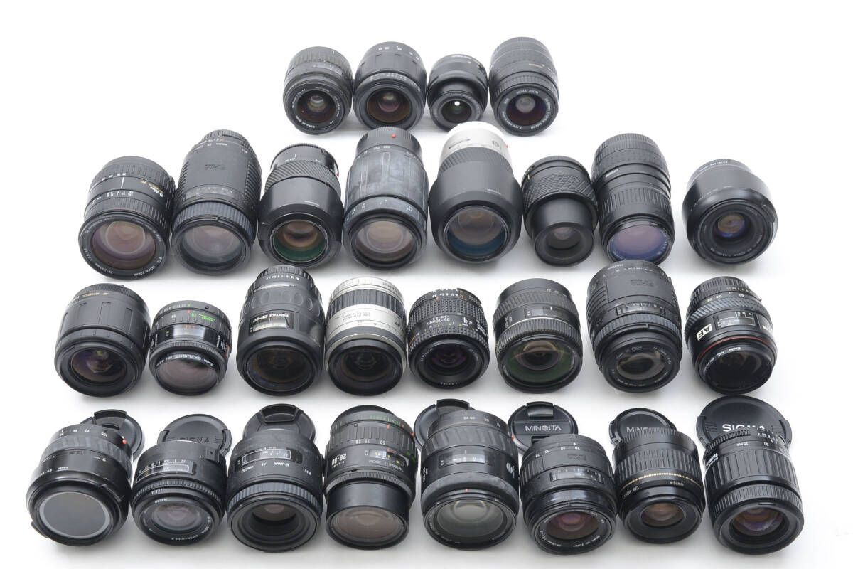 ☆28個 まとめ売り☆ Canon PENTAX MINOLTA 等 AFレンズジャンク