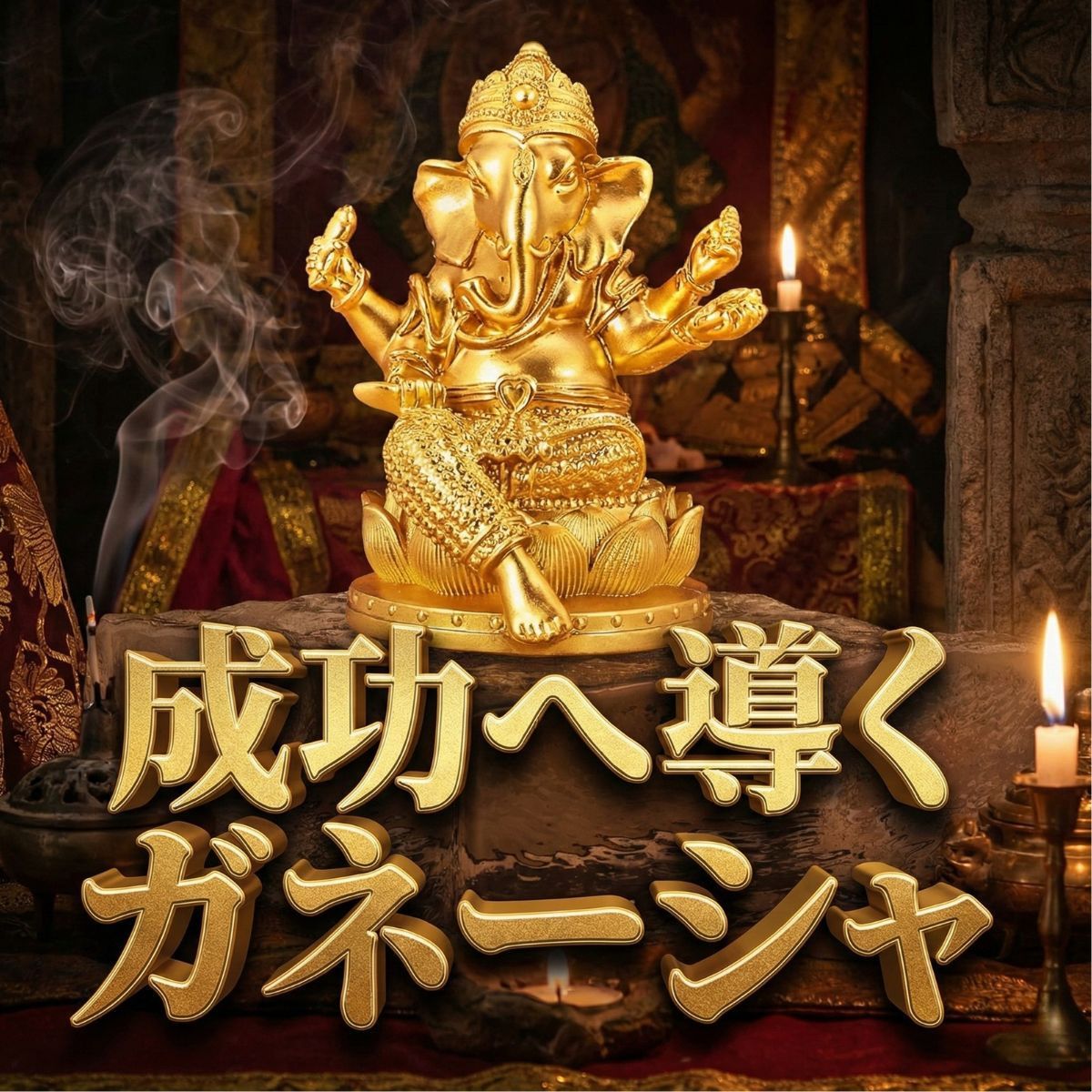 ガネーシャ 運気アップ 開運 風水 神棚 ガネーシャ像 黄金 置物 金運