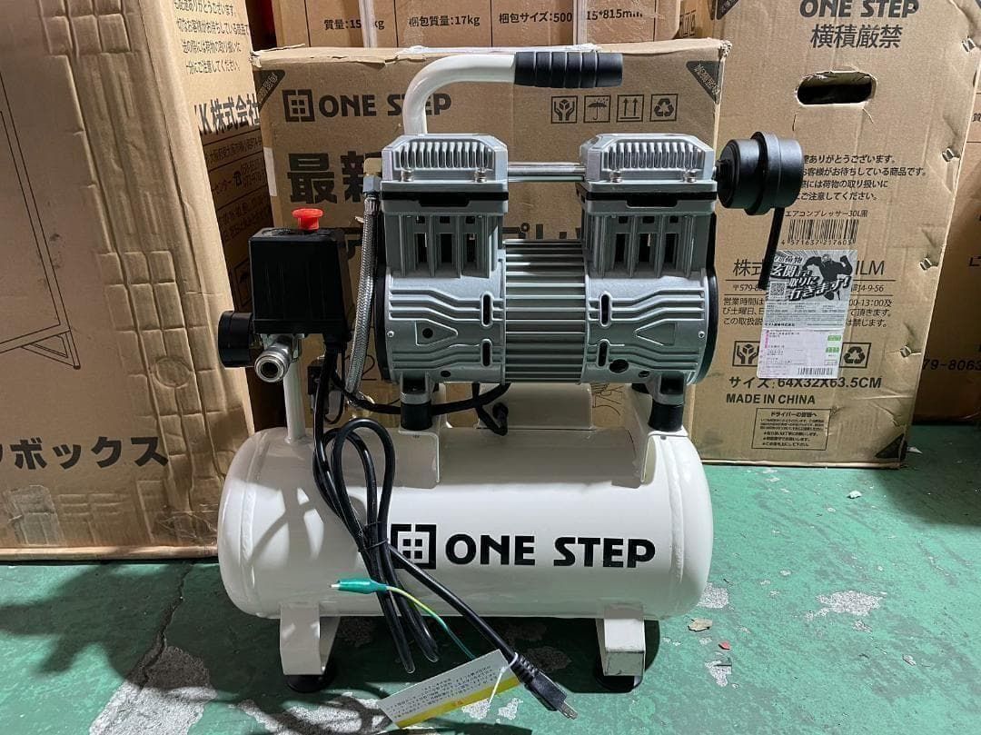中古エアコンコンプレッサー 100v 静音 小型 オイルレス 12L - メルカリ