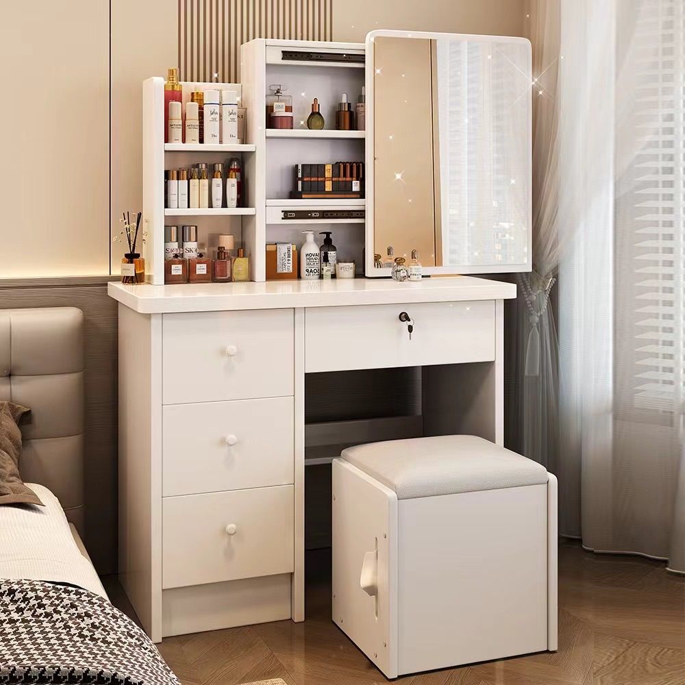 ドレッサー！！鏡付き 椅子付き LEDなし 化粧台 メイクドレッサー