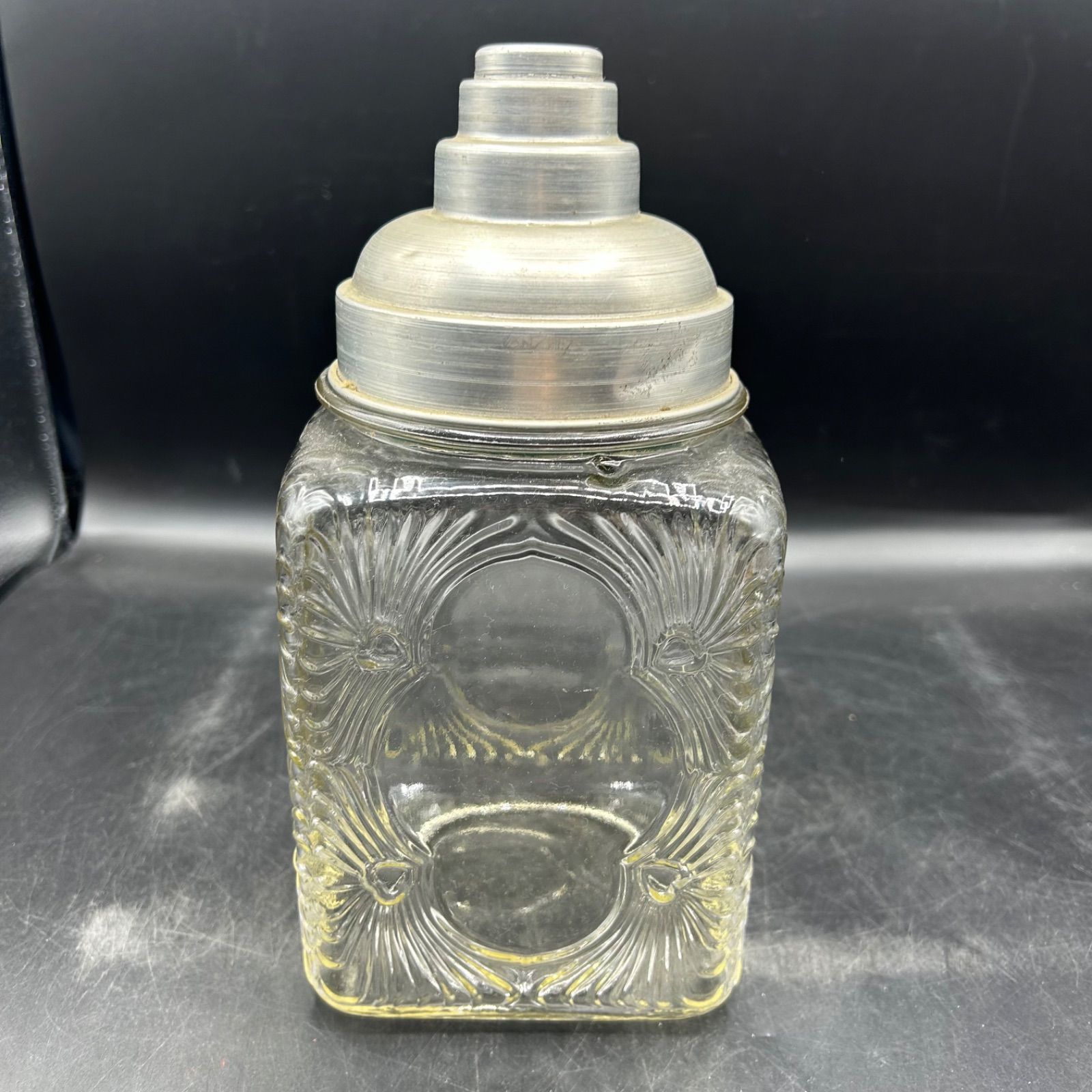 レトロ ガラス瓶 未使用品 アルミ蓋 アンティーク 駄菓子屋 4個セット