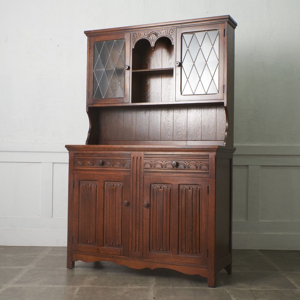 イギリス オーク リネンホールド サイドボード キャビネット