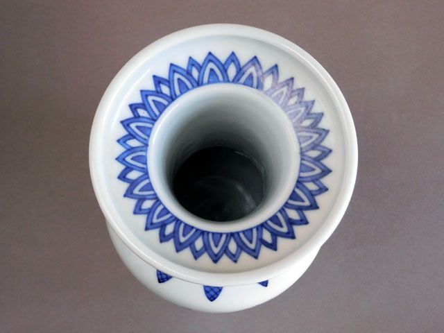 三浦 竹泉 染付高砂 花入 - メルカリ