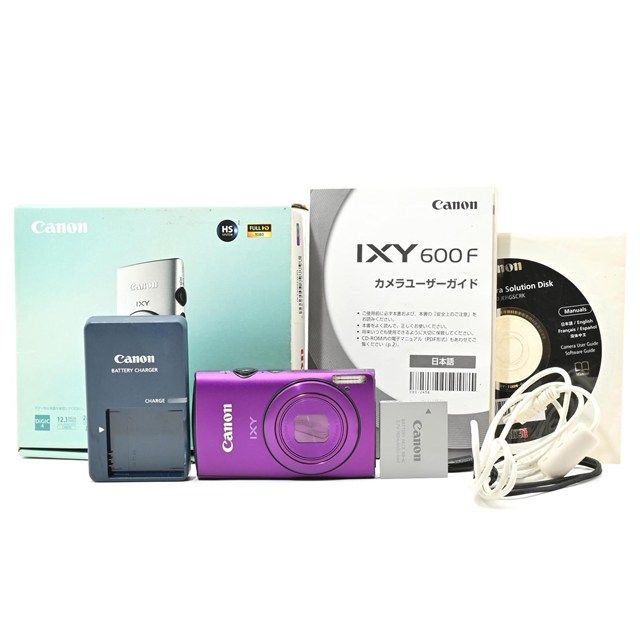 良品】Canon IXY 600 F デジタルカメラ(パープル)【純正ケース】 良品