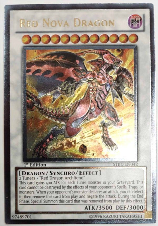 遊戯王 英語版 スカーレッド・ノヴァ・ドラゴン レリーフ 1st STBL