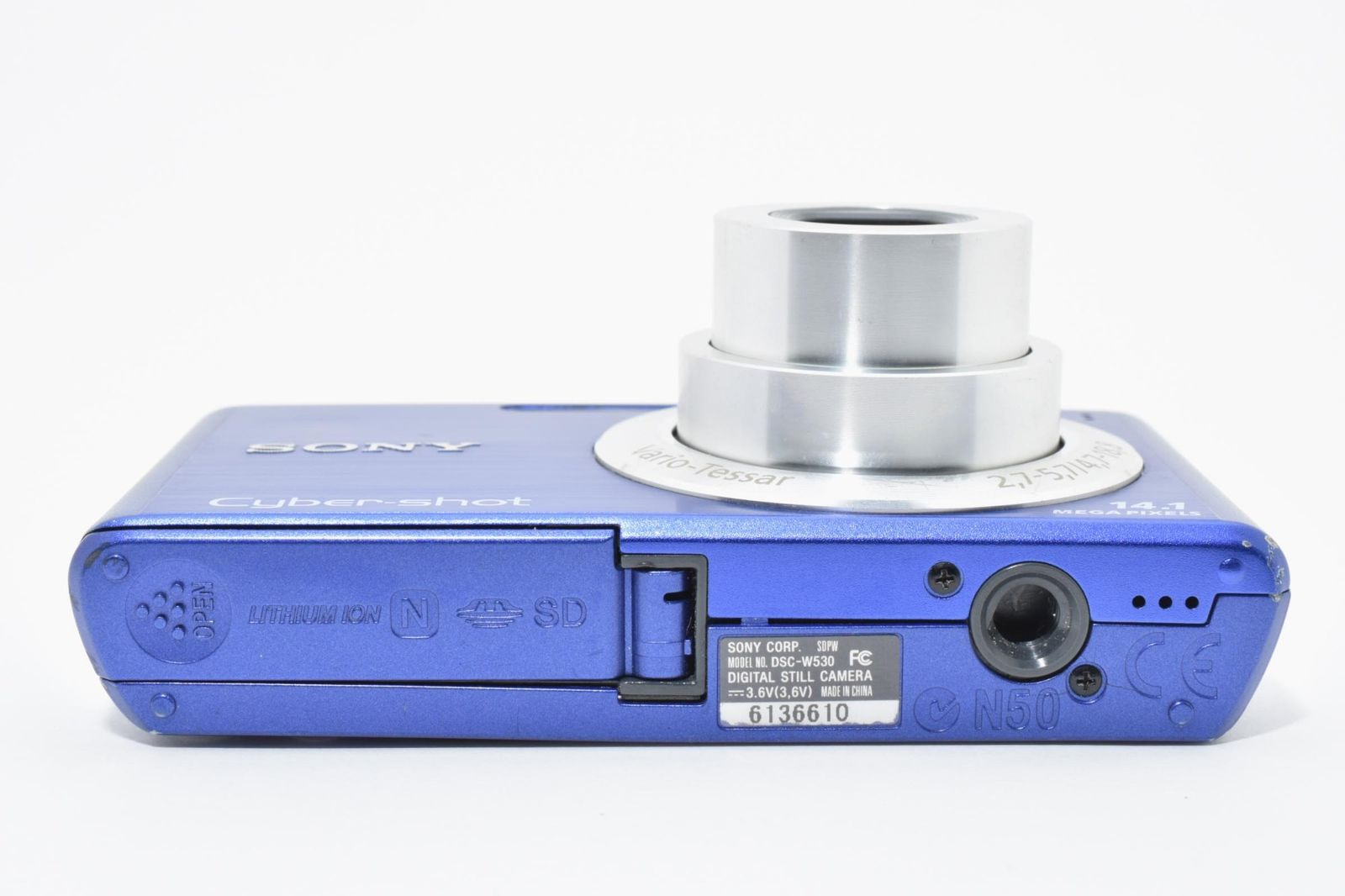 実用光学美品】Sony ソニー DSC-W530 青 ブルー Cyber-shot