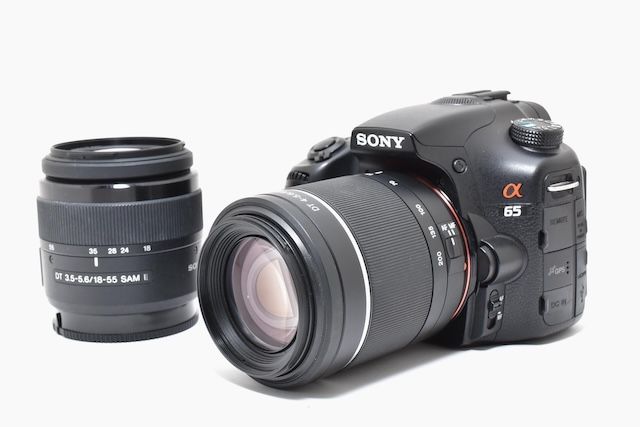 並品＞ SONY ミラーレス一眼 α65 ダブルズームレンズキット DT 18-55mm
