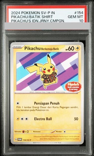 PSA10】バティックシャツのピカチュウ 《インドネシア語/ネイティオ柄