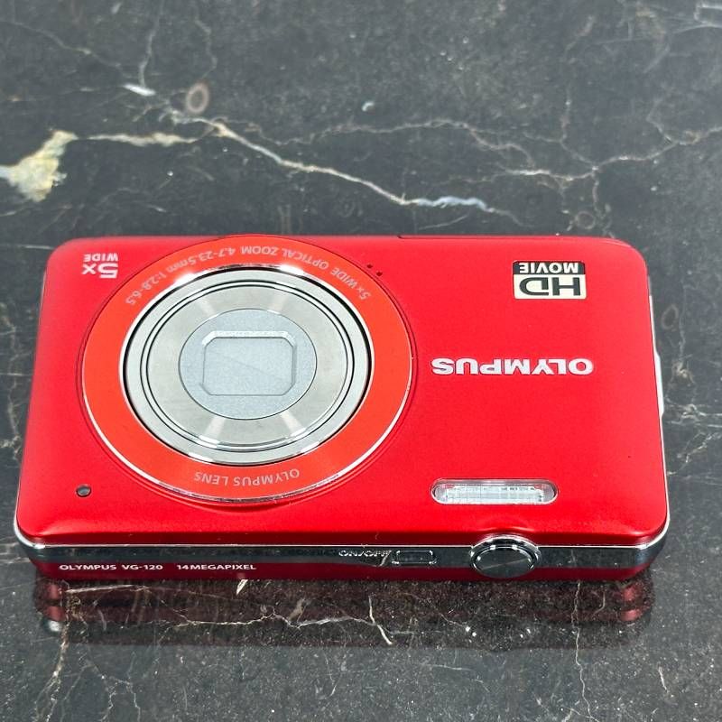 Olympus VG-120 レッド コンパクトデジタルカメラ 1400万画素 光学5倍