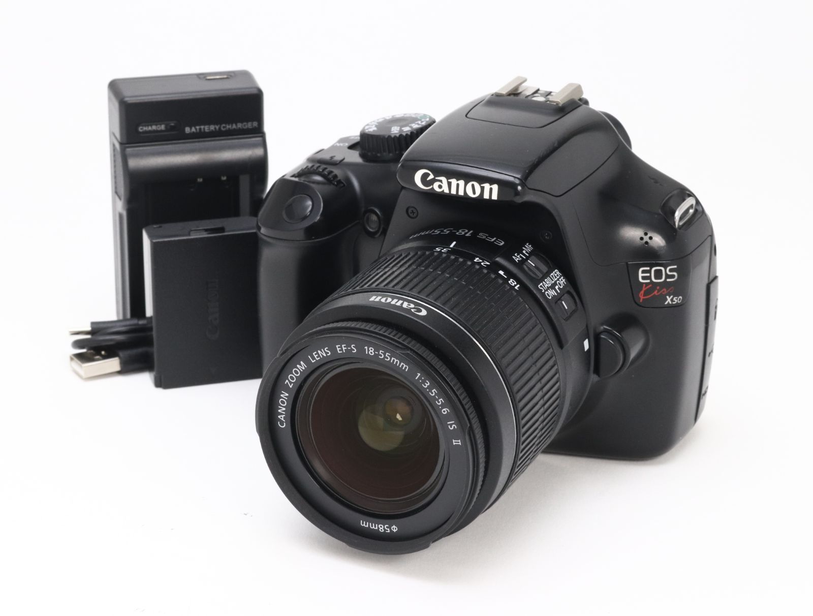 B+ (並品) Canon キヤノン EOS Kiss X50 EF-S 18-55mm F3.5-5.6 IS II