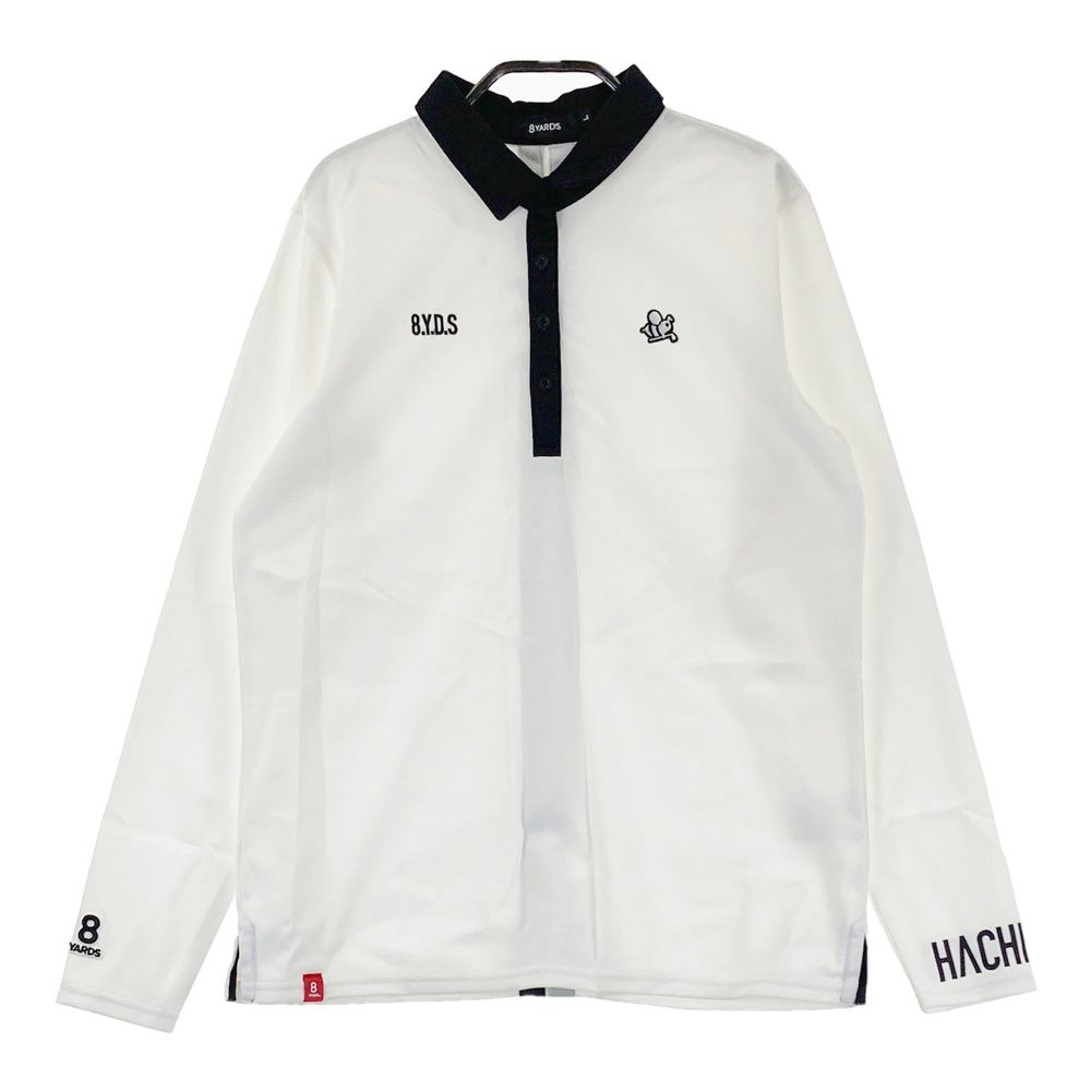 サイズ：L 8YARDS ハチヤーズ 長袖ポロシャツ ホワイト系