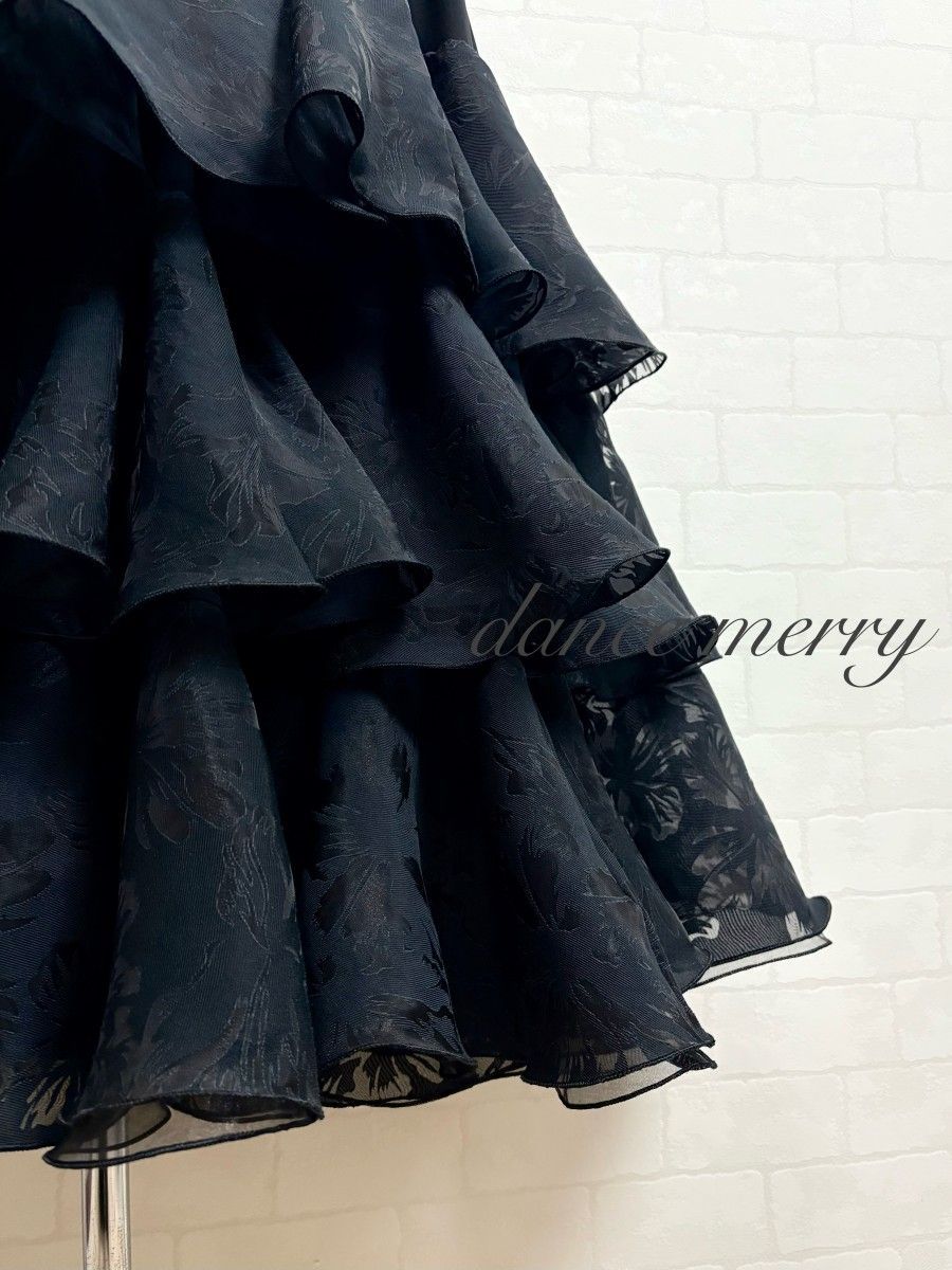 ☆送料無料☆新品 豪華 社交ダンス 黒 スカート パーティ 2303 タンゴ