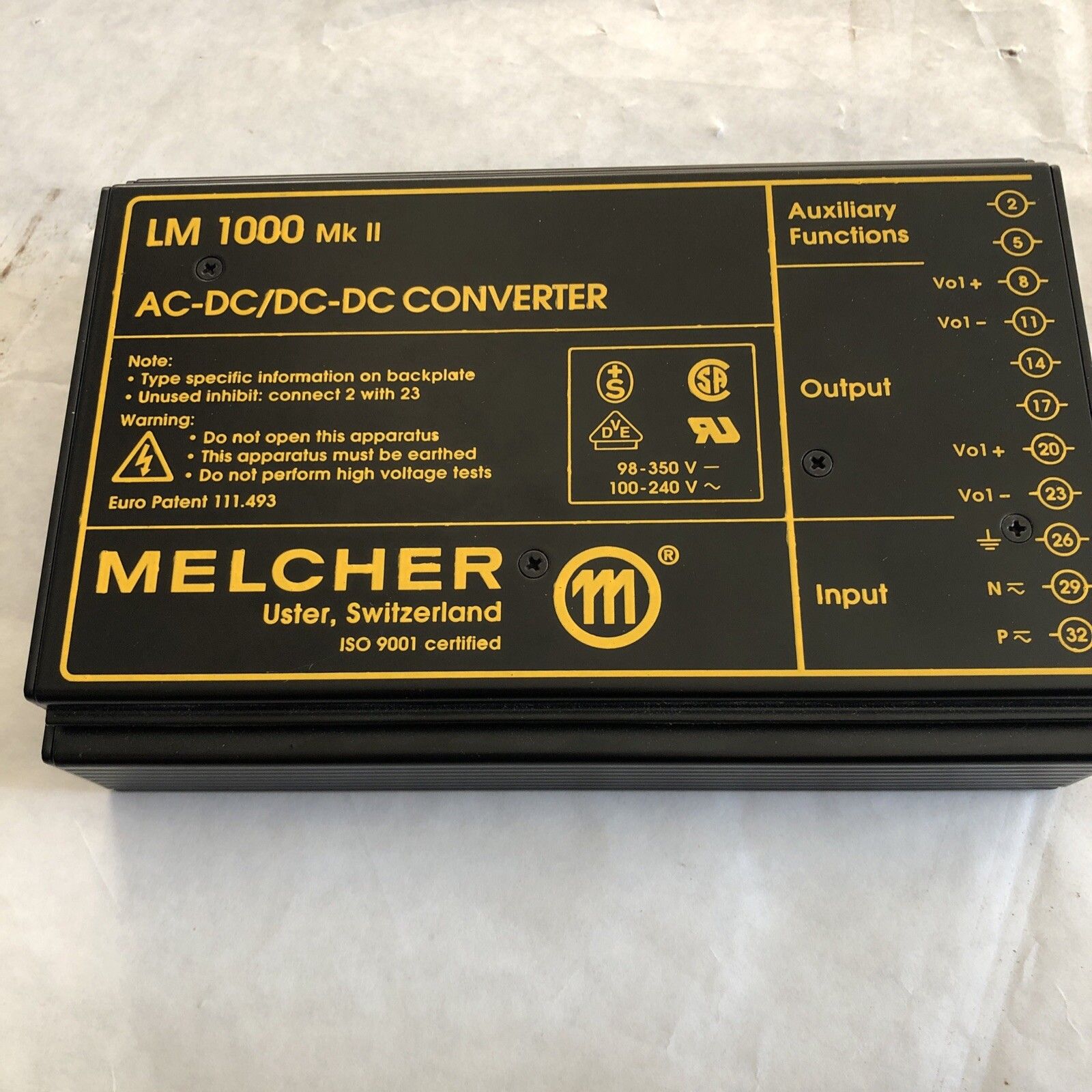 MELTER AC-DC/DC-DCコンバータ LM 1000 Mk ll、00094505、LM 1001-7R