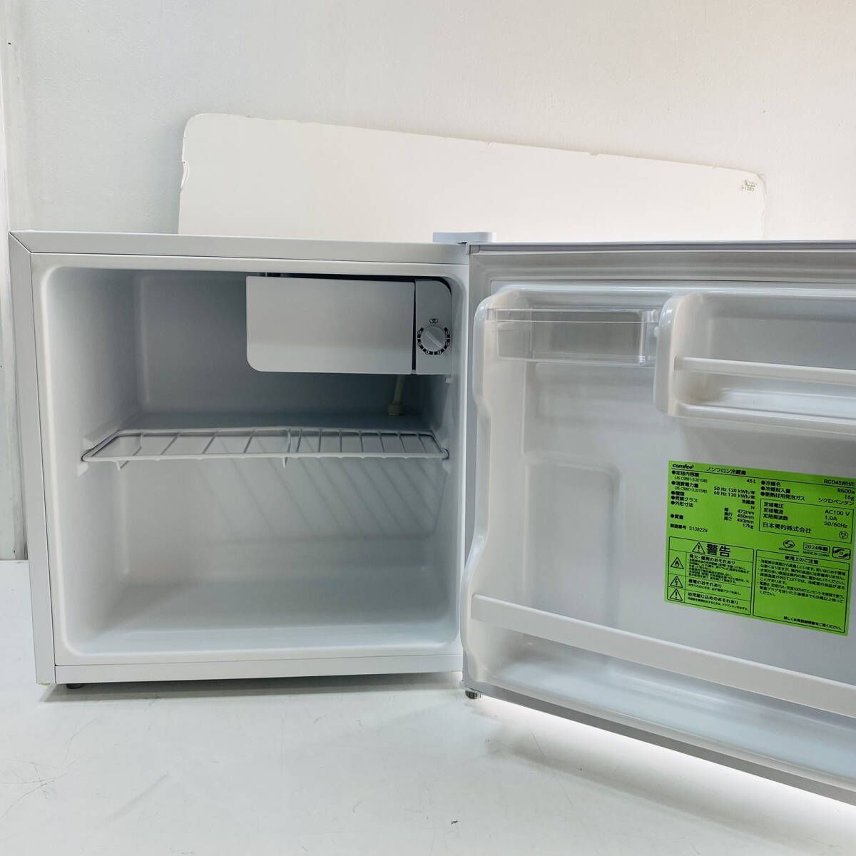 動作良好♪ COMFEE 1ドア冷蔵庫 45L RCD45WH/E 2024年製 美品 右開き