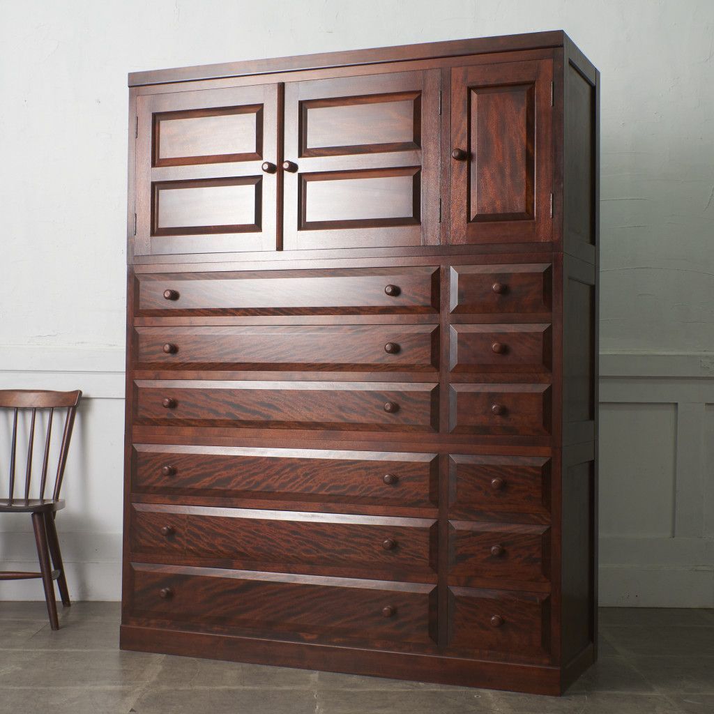 松本民芸家具 D型 和ダンス III 整理タンス 箪笥 ミズメザクラ 無垢材