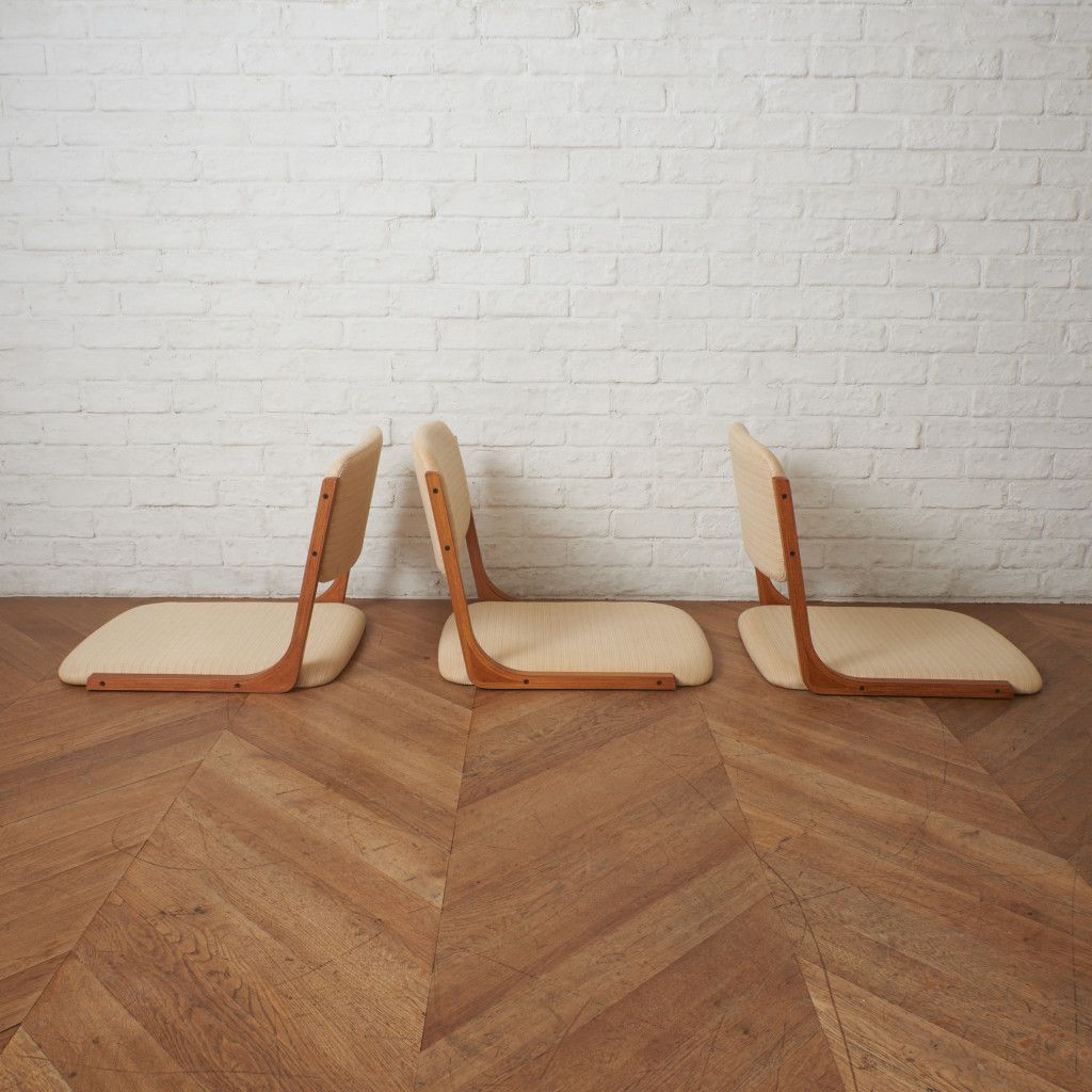 3脚セット 天童木工 Tendo 座椅子 プライウッド 曲げ木 座イス