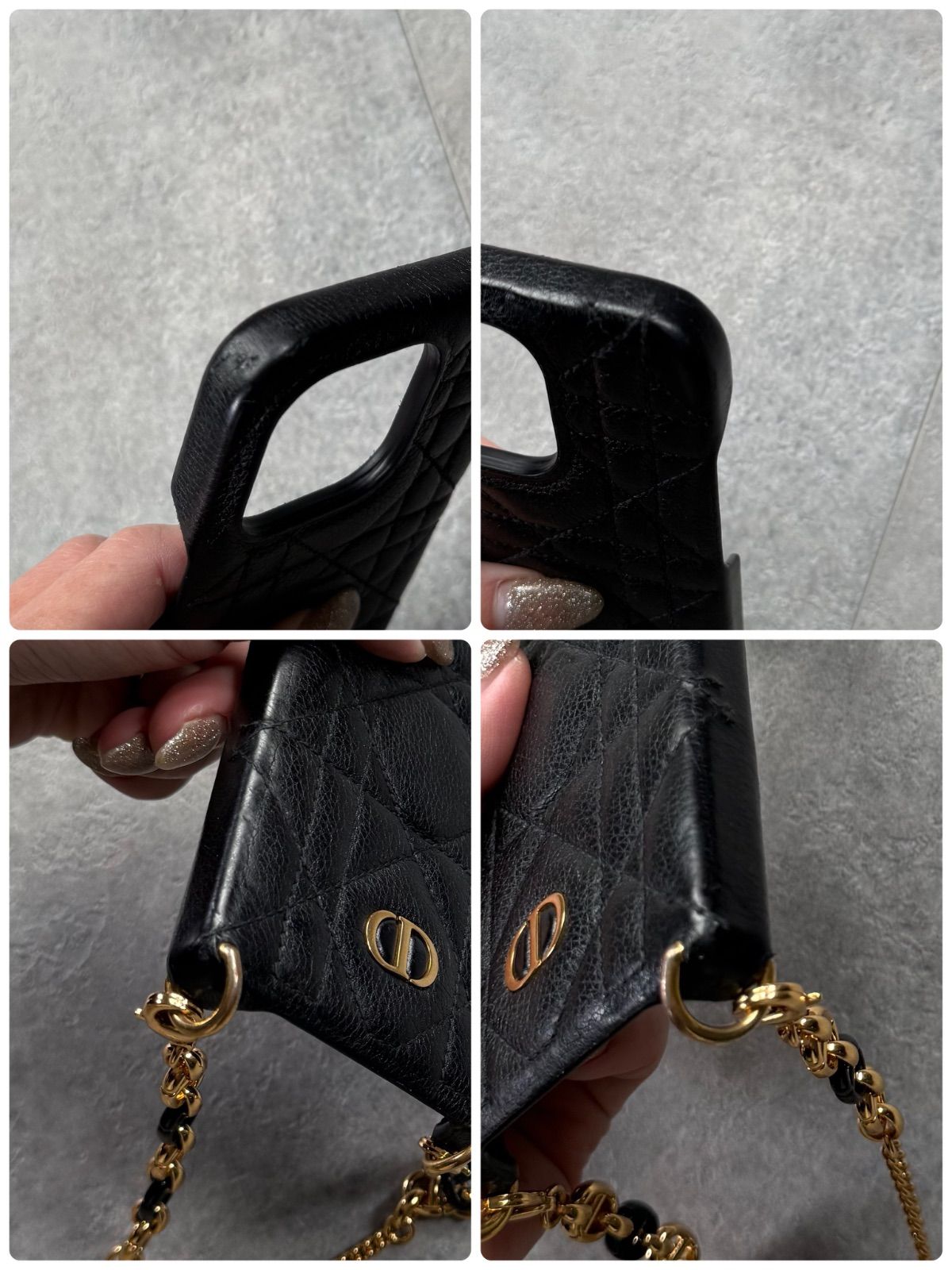 美品 DIOR iPhone14pro チェーン 黒 ラムレザー - メルカリ