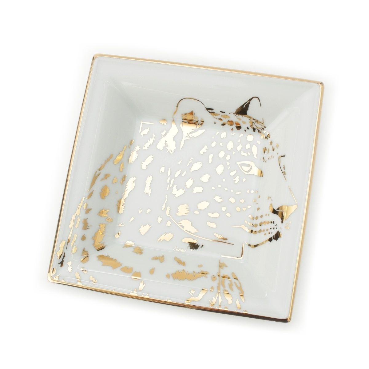 カルティエ スクエアプレート パンテール 皿 食器 ホワイト ゴールド