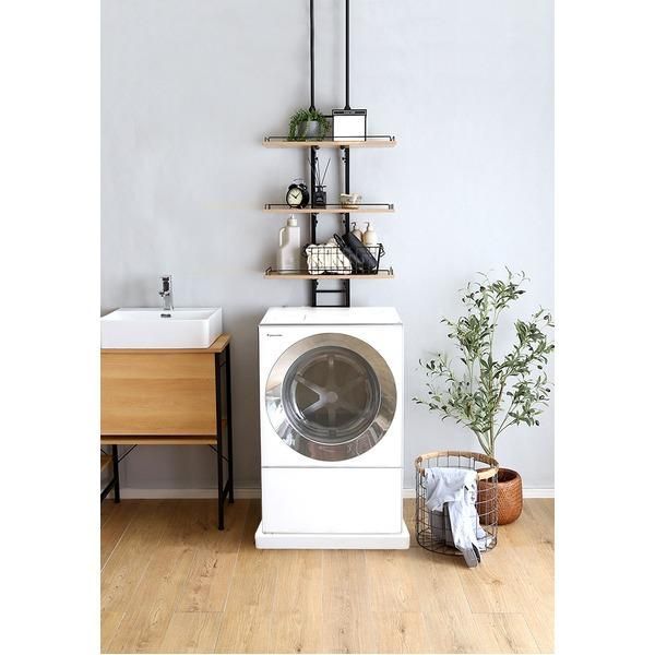 ヴィンテージ突っ張りランドリーラック シャビーオーク 組立品 - メルカリ