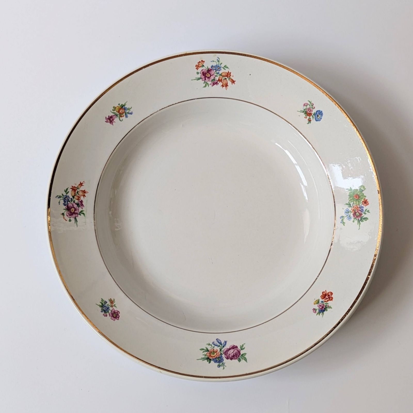 フランスアンティーク 深皿 スーププレート リュネビル フローラルA