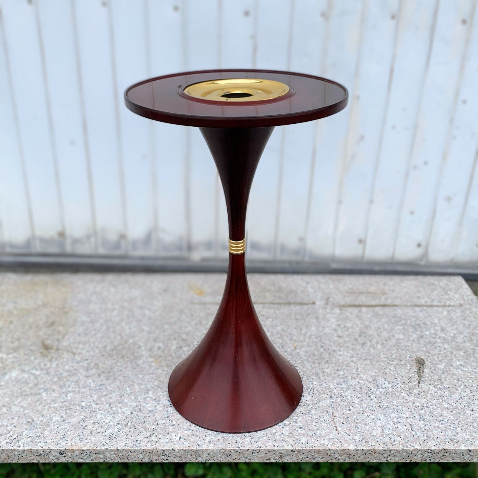 ヴィンテージ スペースエイジ スタンド灰皿 木目調 置き型 /HM-0271