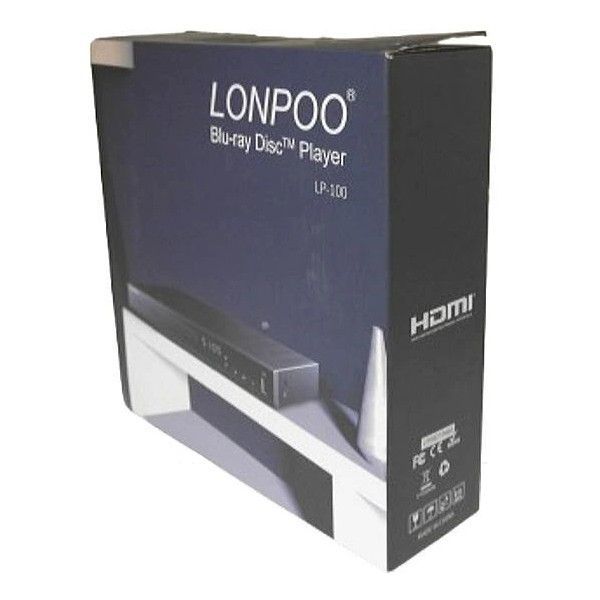 外箱傷み 未使用) LONPOO DVD/Blu-rayプレーヤーLP-100 フルHD対応