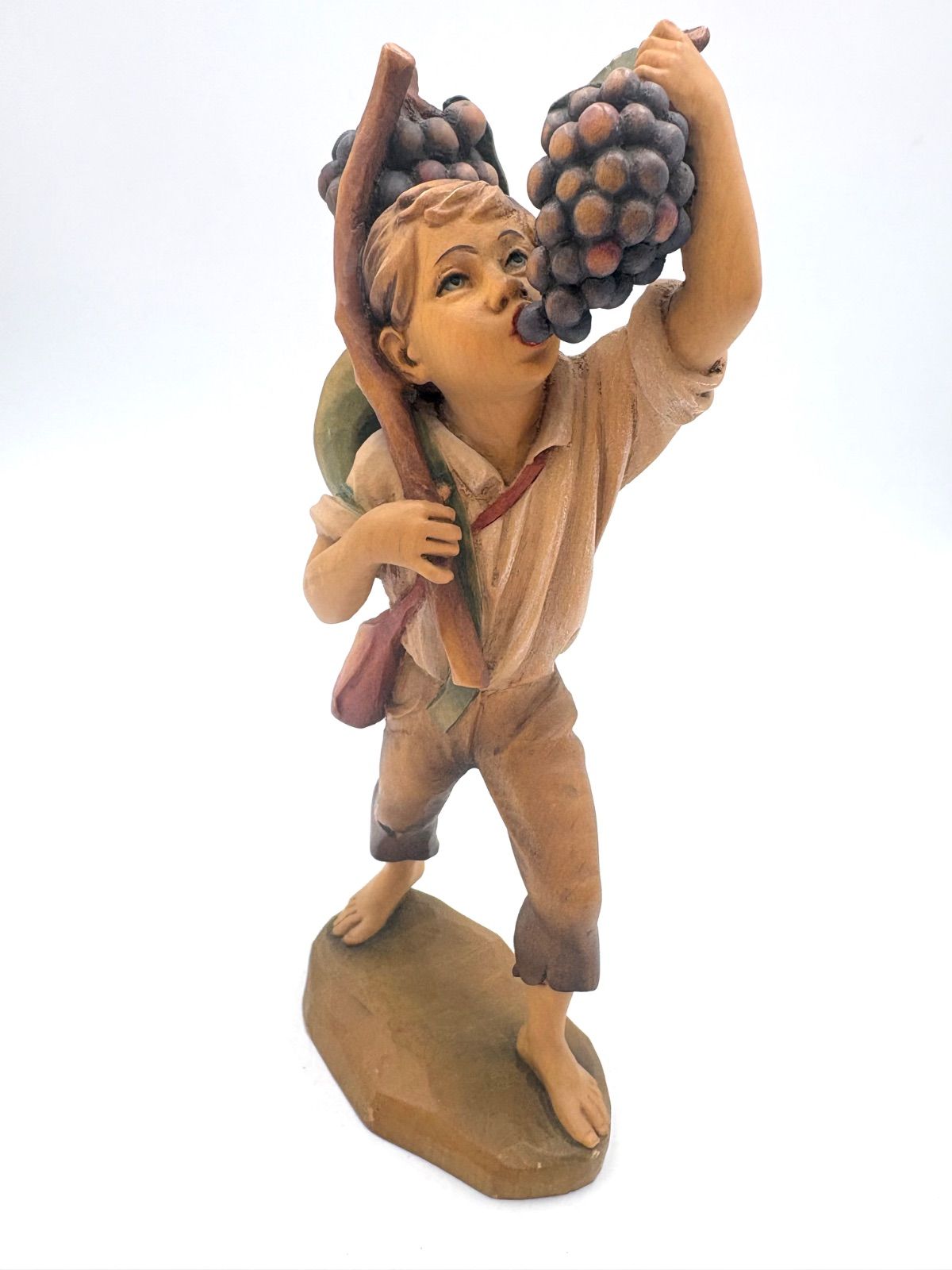 ANRI アンリ 木彫り ぶどうを食べる少年 木彫り人形 アンリ人形 高さ約